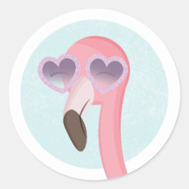 Adesivo Legal Verão Flamingo Vestindo Óculos Envelope Selo