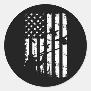 Adesivo Legal Waterfowl American Vintage Usa Flag Pheasant