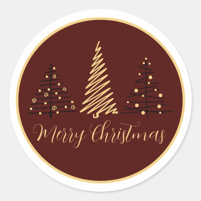 Adesivo legant Merry Christmas Tree Design | Holiday Stick (Frente)
