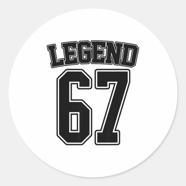 Adesivo Legend 67 Six Seven Srts Number Varsity Team 67th  (Frente)