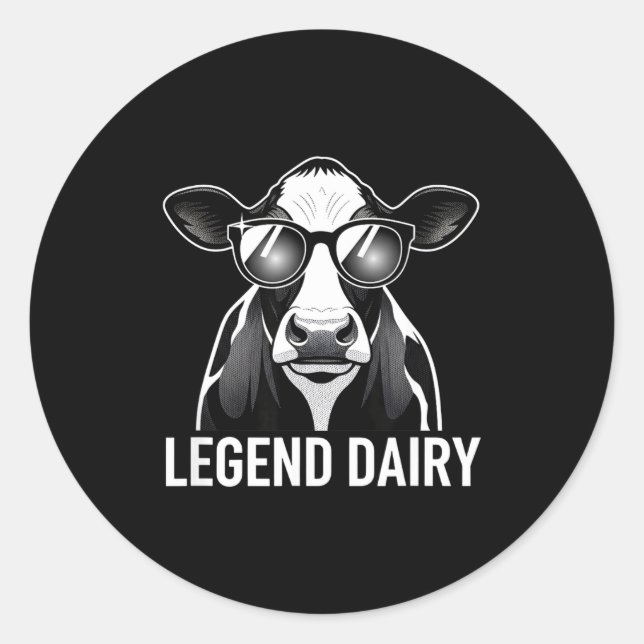 Adesivo Legend Dairy, Cool Cow With Sungles  (Frente)