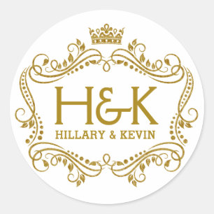 Adesivo Legenda: Coroa de Glitter Dourada e Quadro Floral