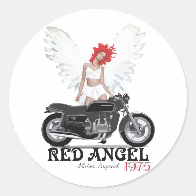 Adesivo Legenda do Motor Red Angel Cafer Racer (Frente)