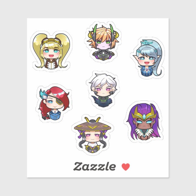 Adesivo Legendas Móveis Bang Bang Heroes Pele Conjunto (Folha)