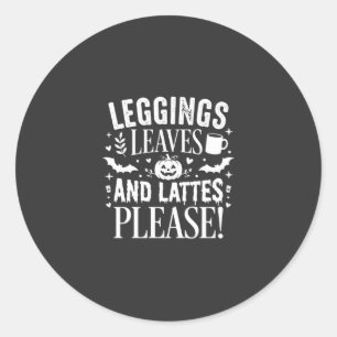 Adesivo Leggings de Halloween Folhas e Lattes Café de Outo