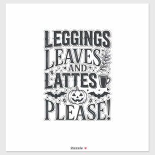 Adesivo Leggings Folhas Lattes Halloween Outono Desenho Ca