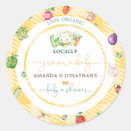 Adesivo Legumes de Feira de Produtores Baby Shower Amarelo