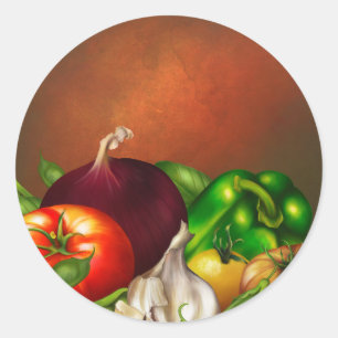 Adesivo Legumes e Ervas Orgânicos Vegetais Naturais Comida