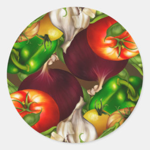 Adesivo Legumes e Ervas Orgânicos Vegetais Naturais Comida