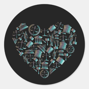 Adesivo Lei do Amor - Coração Verde Lunar Minimalista