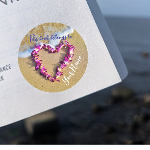 Adesivo Lei Heart Customizable Book Sticker