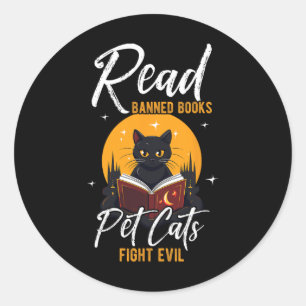 Adesivo Leia Livros Banidos Gatos de Pet Combatem Mau Lido