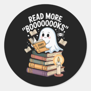 Adesivo Leia Mais Livros Fantasmas Lendo Arte De Halloween