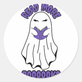 Adesivo Leia mais livros Halloween Ghost Purple