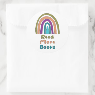 Adesivo Leia mais livros motivacionais do arco-íris colori