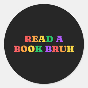 Adesivo Leia um livro bruh arco-íris vintage 