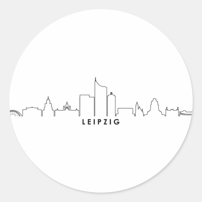 Adesivo LEIPZIG Alemanha City Skyline Silhouette (Frente)