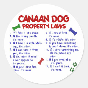 Adesivo Leis 2 da propriedade do CÃO de CANAAN