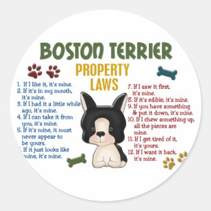 Adesivo Leis 4 da propriedade de Boston Terrier
