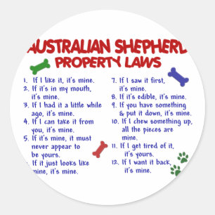 Adesivo Leis de propriedade AUSTRALIANAS SHEPHERD 2