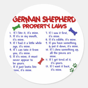 Adesivo Leis de propriedade de german shepherd 2