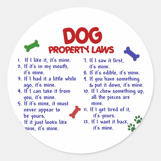 Adesivo Leis de Propriedade DOG 2 (Frente)