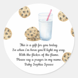 Adesivo Leite de Aquarela e Cookies Rótulo de Velas de Ora