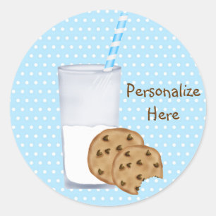 Adesivo leite e biscoitos
