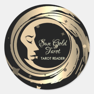 Adesivo Leitor de Tarot Estrelas Douradas Lua