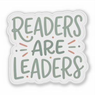 Adesivo Leitores são líderes - amante de livros lendo