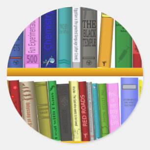 Adesivo leitura da biblioteca de livros de prateleiras