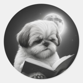 Adesivo Leitura de Livro Shih Tzu