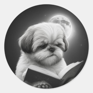 Adesivo Leitura de Livro Shih Tzu