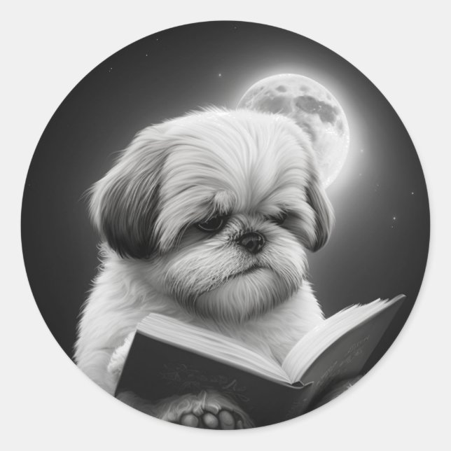 Adesivo Leitura de Livro Shih Tzu (Frente)
