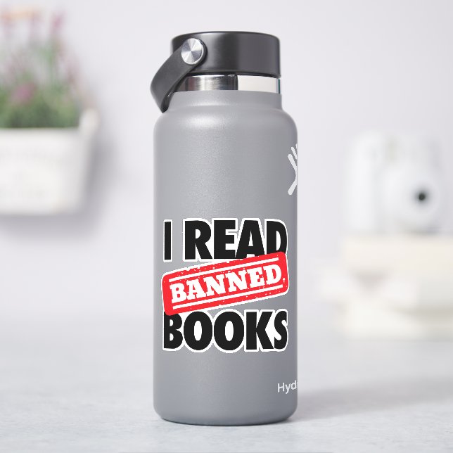 Adesivo Leitura de livros proibidos vinil Stickers (HidroFlask)