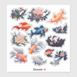 Adesivo Leitura De Pasta De Peixe De Aquarelas
