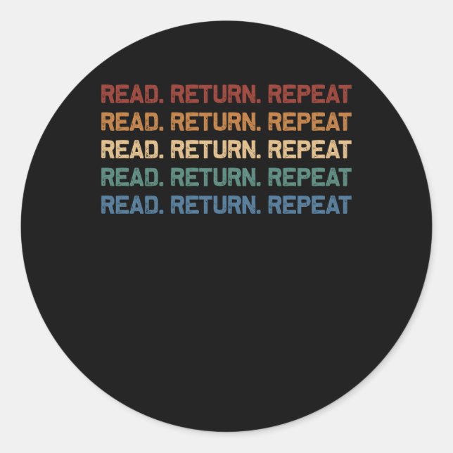 Adesivo Leitura de Repetição de Devolução de Biblioteca de (Frente)