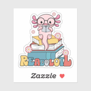 Adesivo Leitura do Axolotl Pun Bookworms do Cute Reader