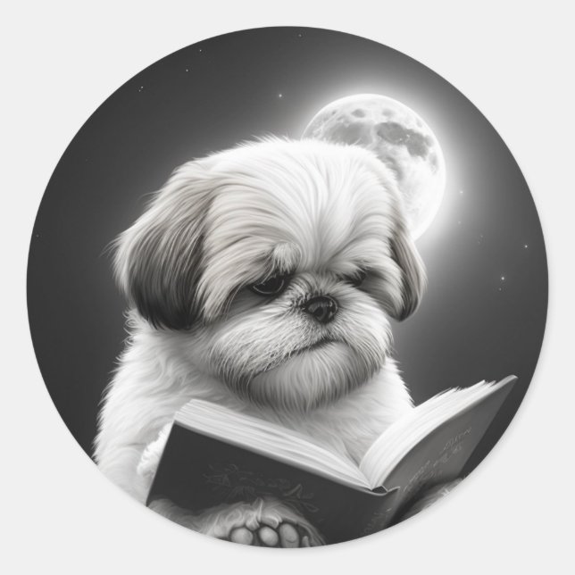 Adesivo Leitura do Livro Shih Tzu (Frente)