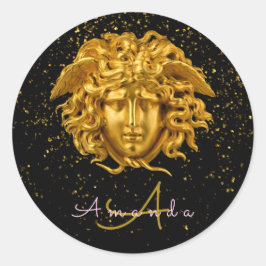 Adesivo Leitura Dourada Negra Medusa Script Haute Couture