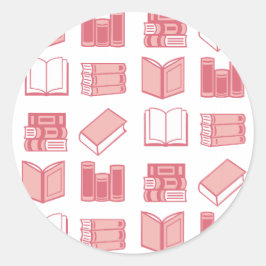 Adesivo Leitura e padrão de Escrevendo de livro rosa