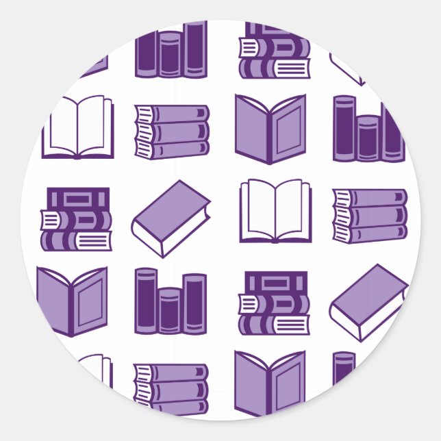 Adesivo Leitura e Padrão de Escrevendo de Livro Roxo (Frente)