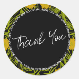 Adesivo Leitura Floral Amarela - Obrigado