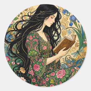 Adesivo Leitura no Jardim Art Nouveau