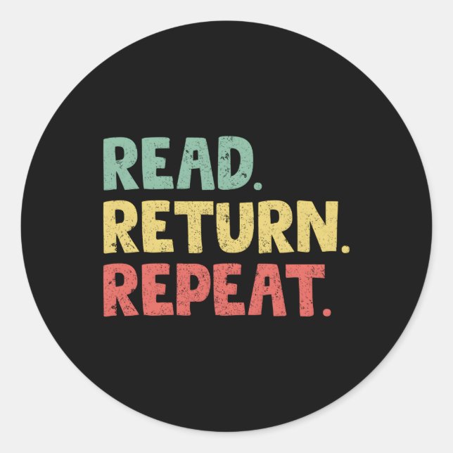 Adesivo Leitura Retorno Repetir Trabalhador da Biblioteca (Frente)