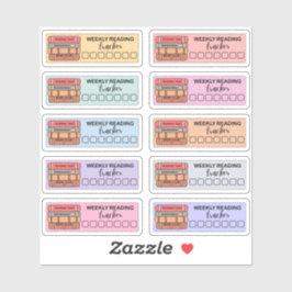 Adesivo Leitura semanal do programador de livros do rastre