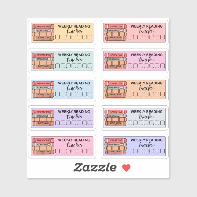 Adesivo Leitura semanal do programador de livros do rastre (Folha)