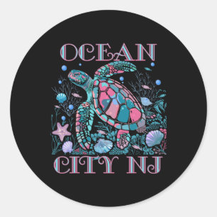 Adesivo Lembrança Colorida da Praia de Ocean City Nj Amant