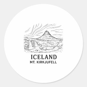 Adesivo Lembrança da Islândia Mt Kirkjufell Hiking Aurora