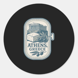 Adesivo Lembrança de Atenas Grécia Queijo Grego E Desenho 